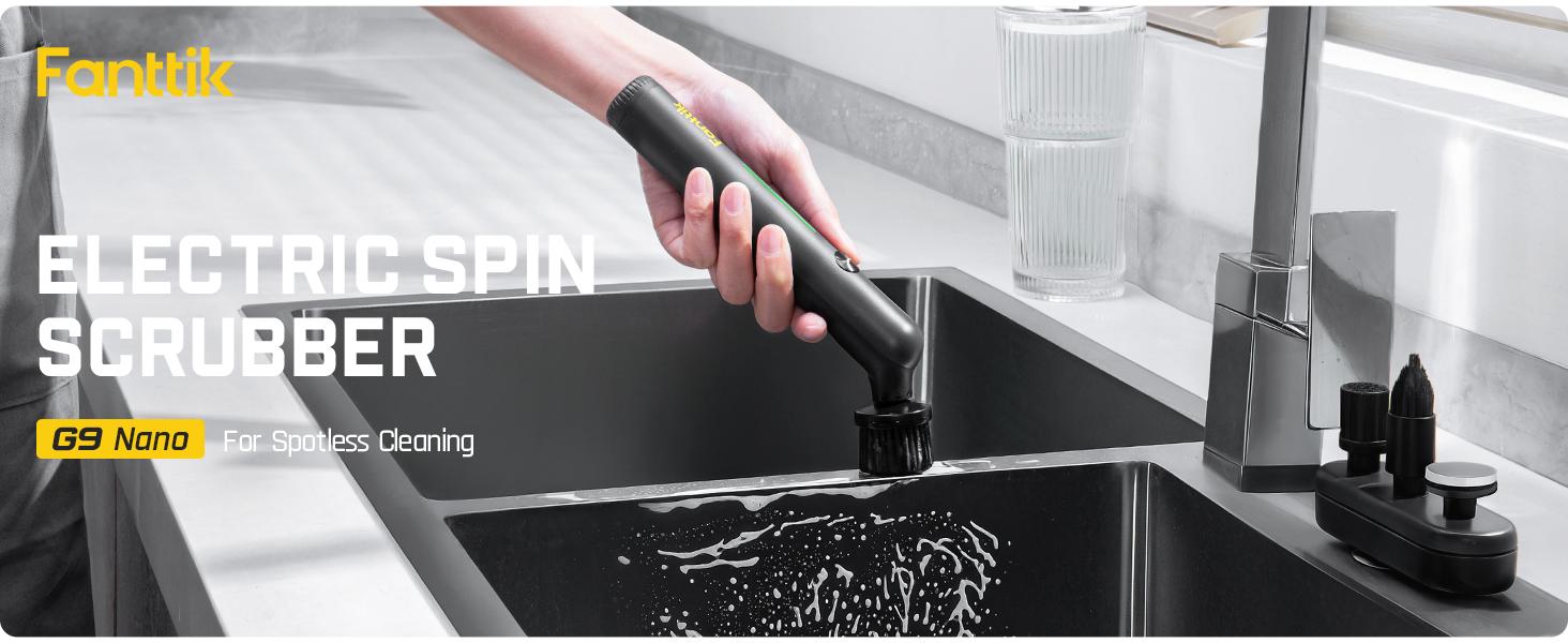 Fanttik G9 Nano Electric Spin Scrubber, Cordless Power Grout Brush, Type-C Fast Charging with LED Power Display, IPX7 Waterproof, 8 Replaceable Heads for Cleaning Grout, Corners, Crevices Fanttik G9 Nano Electric Spin Scrubber, Cordless Power Grout Brush, Type-C Fast Charging with LED Power Display, IPX7 Waterproof, 8 Replaceable Heads for Cleaning Grout, Corners, Crevices