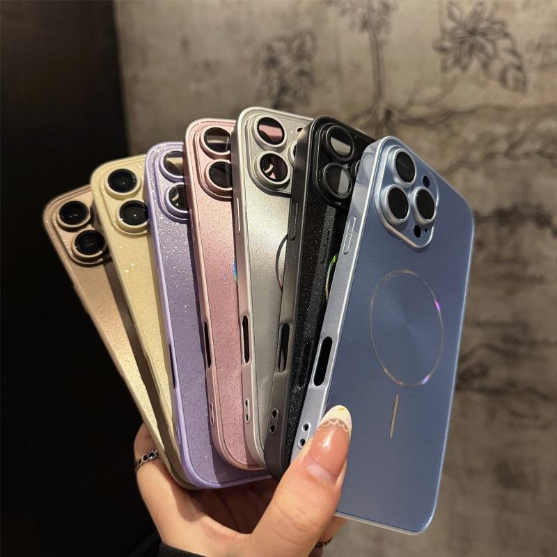Shiny Icicle Glitter Bling Full Coverage Lens Phone Case for iPhone 13 14 15 16 17 Pro Max Magsafe Protective Dustproof Magnetic for Girls & Boys Wireless Crystal Lights Shockproof Protector