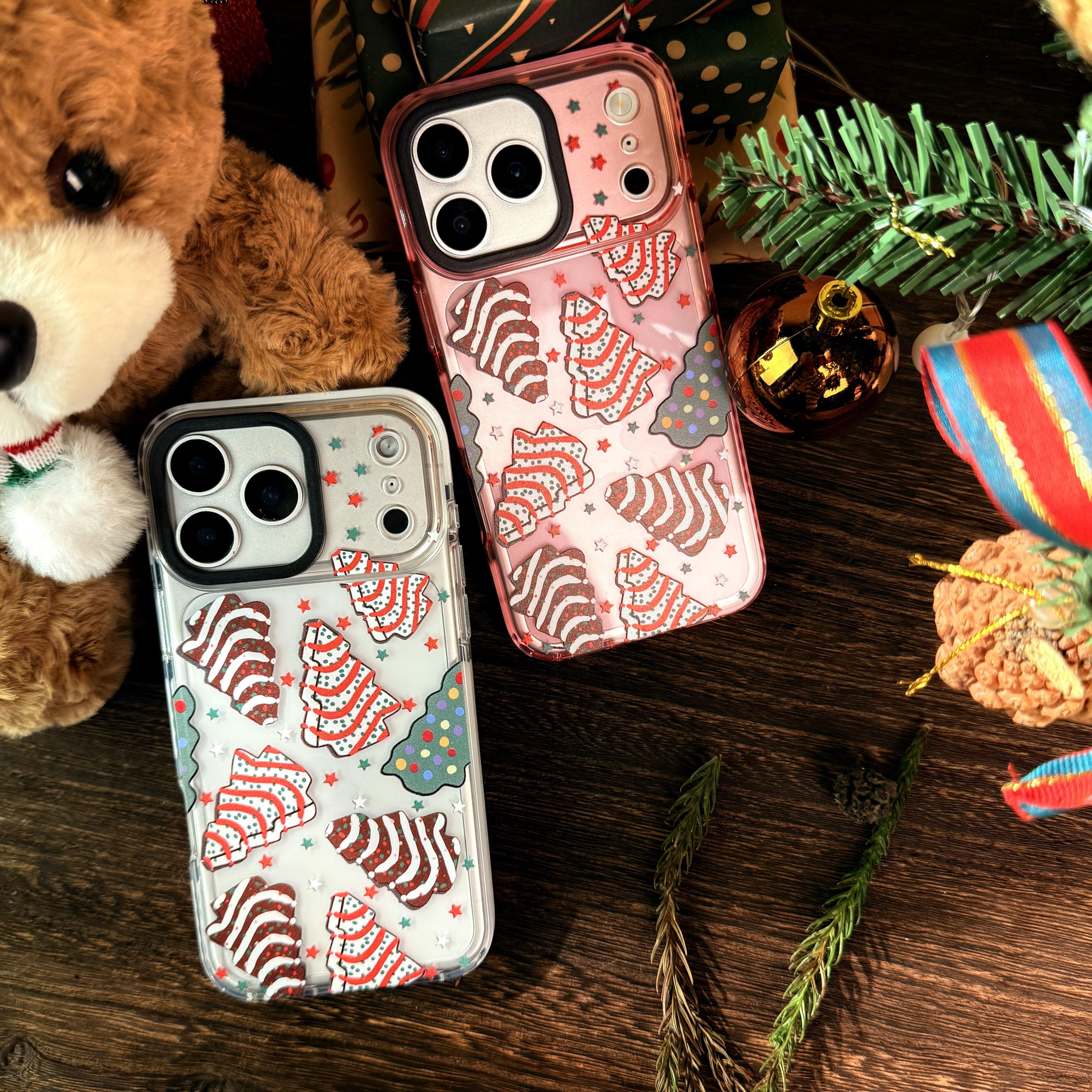 Christmas Tree Phone Case for iPhone 17Pro Max Air 16 15Plus 14 13 12 11, Two-color TPU, Shockproof Drop, Protection Durable, Christmas Gifts for Girls.JL28