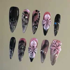 NailVesta GOTHIC MIRAGE– 100% Handcrafted 3D Press-On Nails | Reusable, Long-Lasting, Salon-Quality