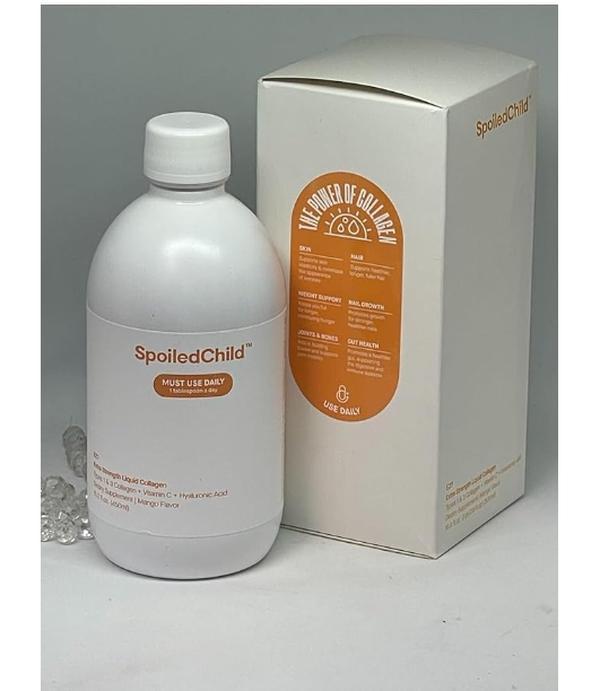 SpoiledChild Collagen Peptides + Vitamin C + Hyaluronic Acid Liquid Collagen Pineapple Flavor 400ml 13.5 FL oz