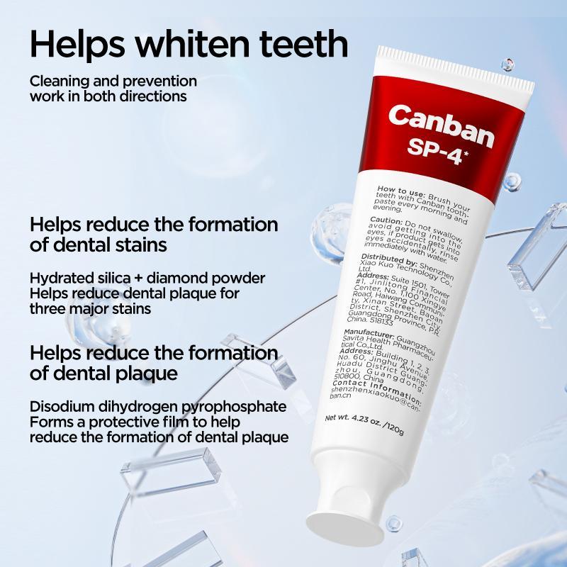 Canban SP-4 Whitening Toothpaste Set Oral Health Care Bad Breath Removal Probiotics for Healthy White Teeth