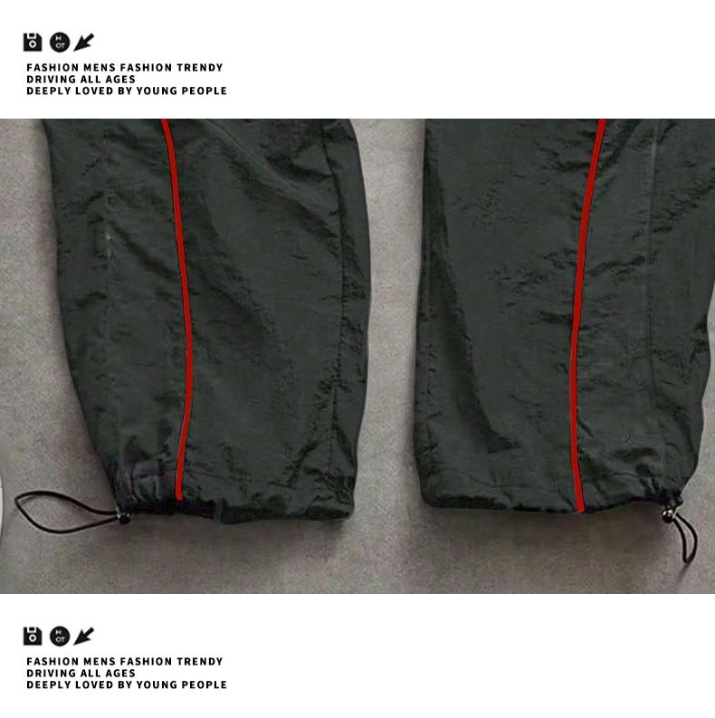 Men's Casual Striped Printed Comfortable Straight-Leg Sports Pants Suitable for Spring and Summer Wear Athleisure Style Bottoms