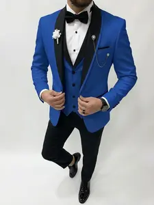 Men's 3-Piece Slim Fit Tuxedo Set - Single-Button Shawl Lapel Jacket, Vest & Trousers | Groom Wedding Attire, Formal Party & Special Occasion Suits