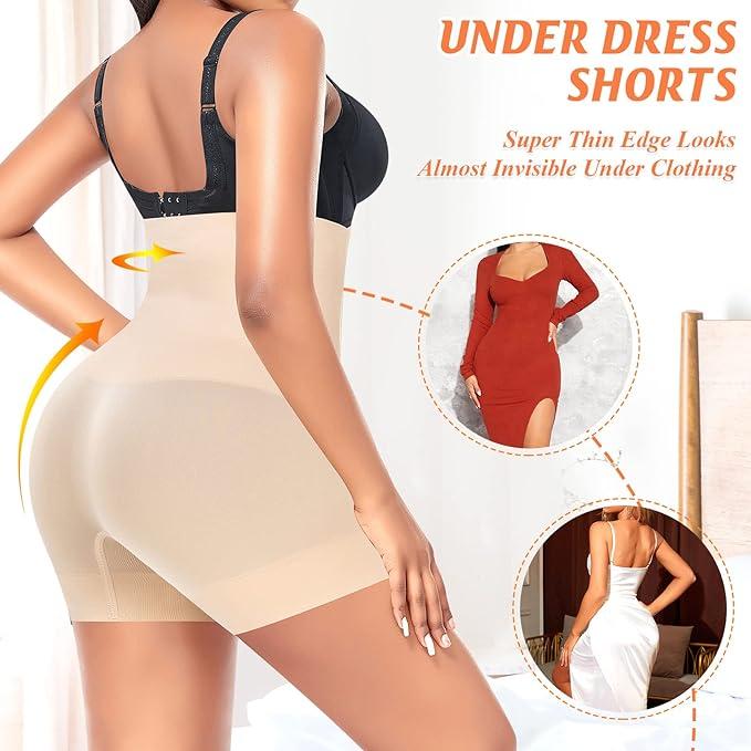 Werena Womens Shapewear Shorts Tummy Control Body Shaper Underwear Shaping Boyshorts Seamless Shorts Under Dresses