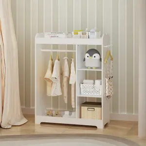 Kids Dress Up Storage & Costume Organizer with Full-Length Mirror – Montessori Wardrobe for Playroom