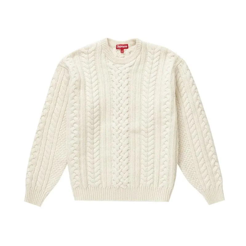 Supreme Appliqué Cable Knit Sweater Ivory (men) by StockX