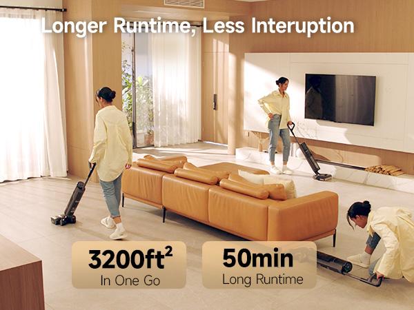 DREAME H14 Series I / H12 Pro FlexReach Vacuum Mop, Wet and Dry Vacuum, 180° Lie-Flat Cordless Vacuum Mop Combo, 140°F Brush Washing, Fast Hot Air Drying in 5 Mins, Great for Sticky Steam Messes Cleaner Self Cleaning System Deep Cleaning Machine