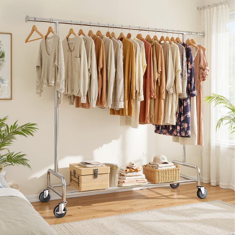 Raybee Furniture Clothes rack for hanging Clothes Rack with Hooks ...
