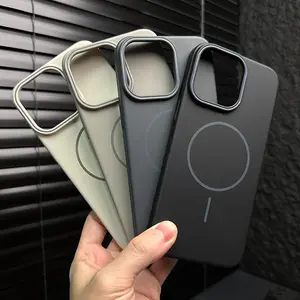 Liquid Silicone MagSafe Case Soft Touch Magnetic Cover Clean Aesthetic for iPhone 17/16/15/14/13/12/11 Pro Max -- 975