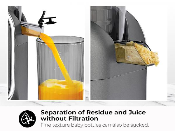 SUSTEAS Slow Juicer for Greens & Hard Vegetables – 4X More Juice Than Fast Juicers, Low Heat & Noise Juicermachine