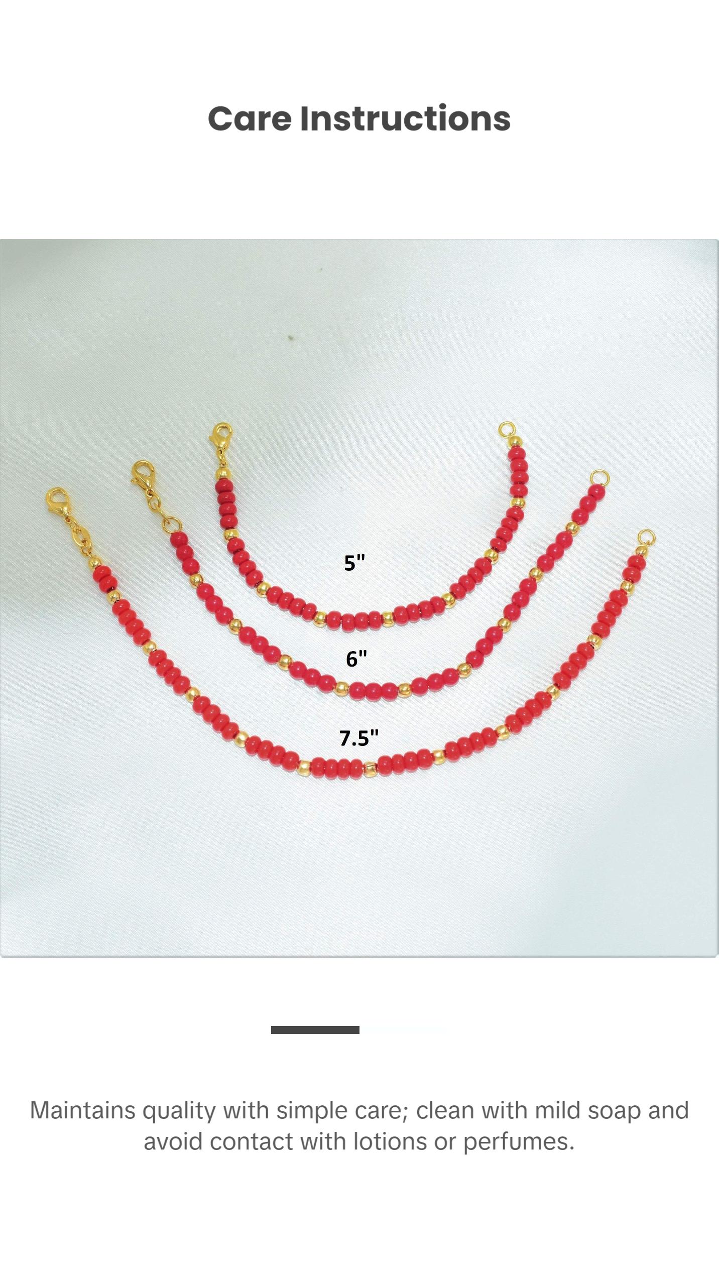 Gold Filled Red Beads Protection Bracelet for Baby - Hypoallergenic and Durable