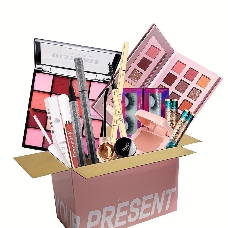 10 Pieces Makeup Set Eye Shadow Lipstick Set, Makeup brush，Eye Black Concealer Combination, Beginner Cosmetics Gift Box Set Combination Eyeshadow Eyeliner