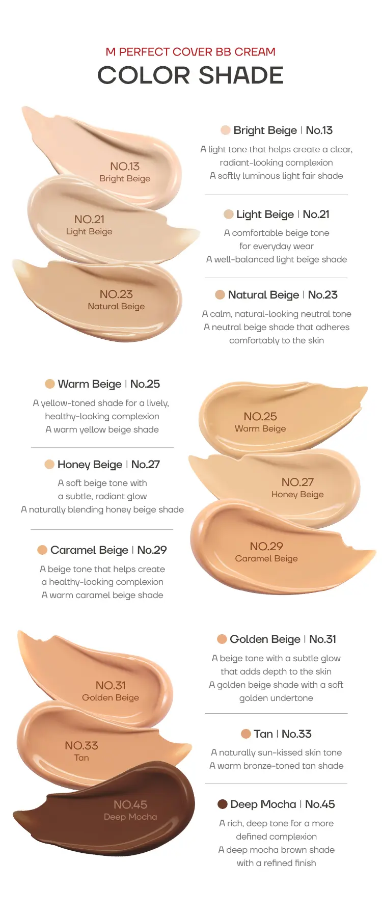 [MISSHA Official] M Perfect Cover BB Cream SPF 42 PA+++(50ml)