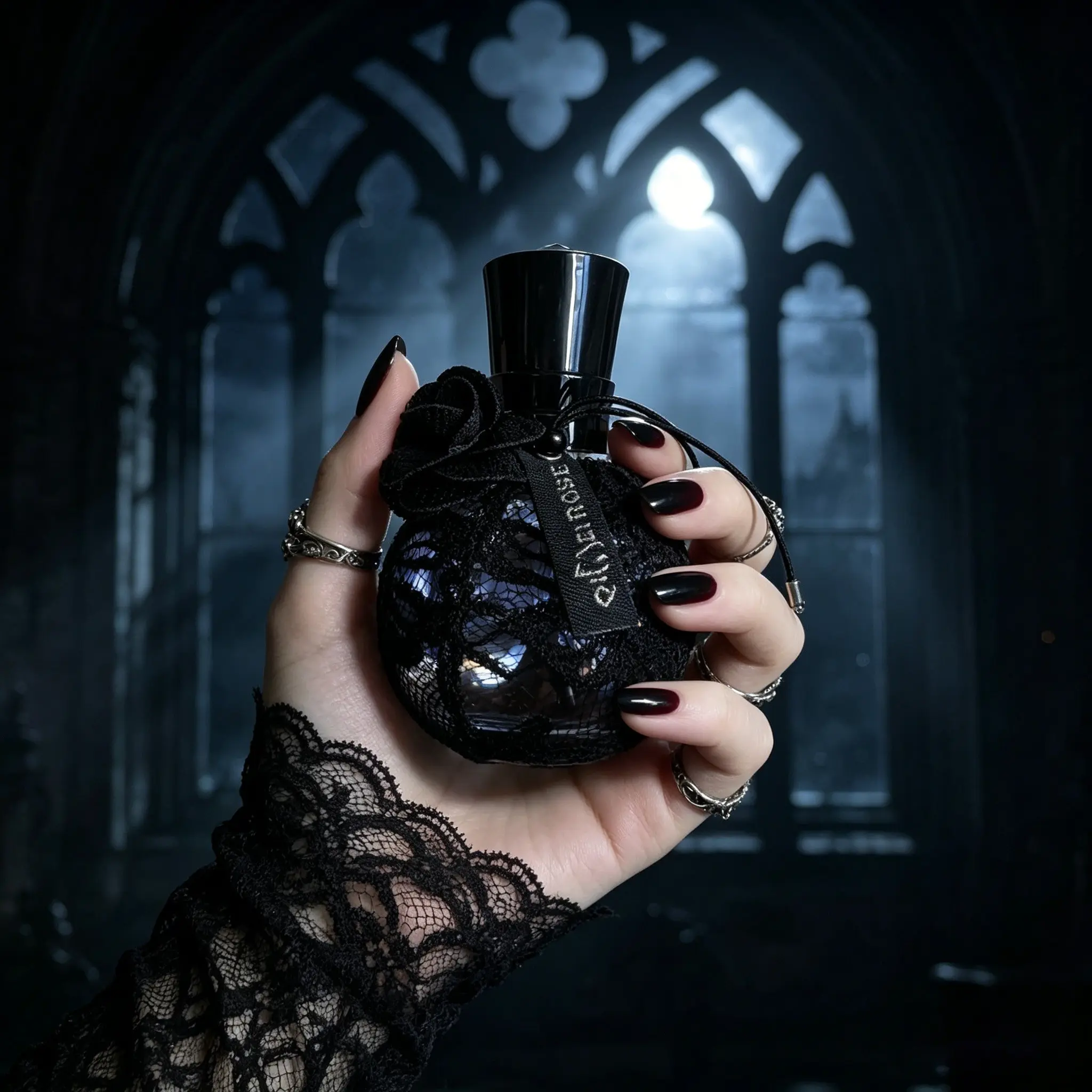 Women's Floral Perfume, Floral Scents, Midnight Bloom, Dark Romantic Aura, Rose and Lace, Mysterious Scent, Elegant Fragrance for Women