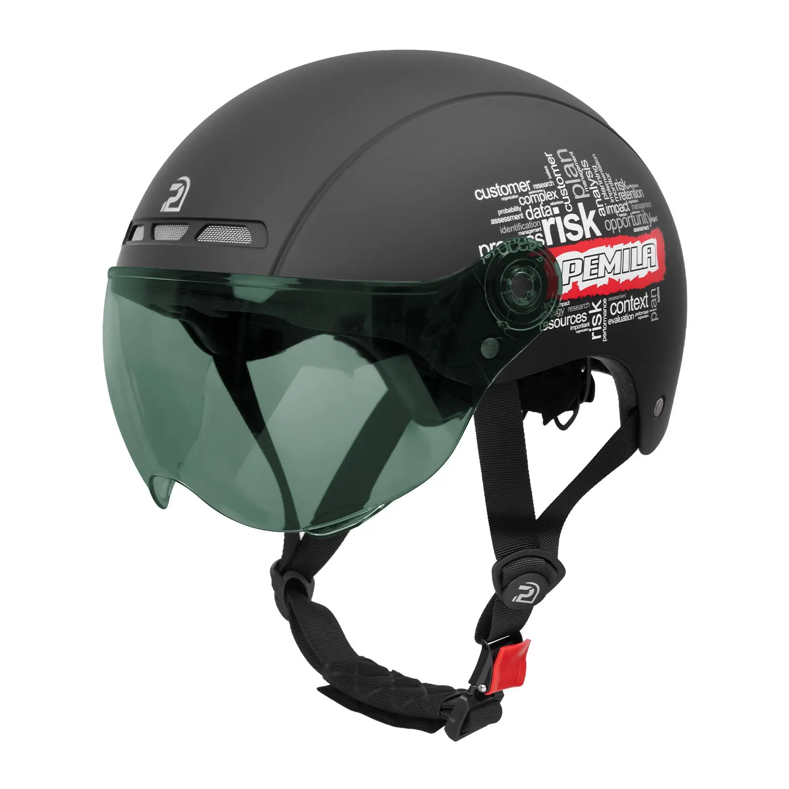 Unisex Cycling Helmet Pemila, Active Outdoor, Adjustable Fit, Transparent & Dark Goggles Options, Safe for Mountain Bike, Road Bike, Skateboard, Longboard, Commute
