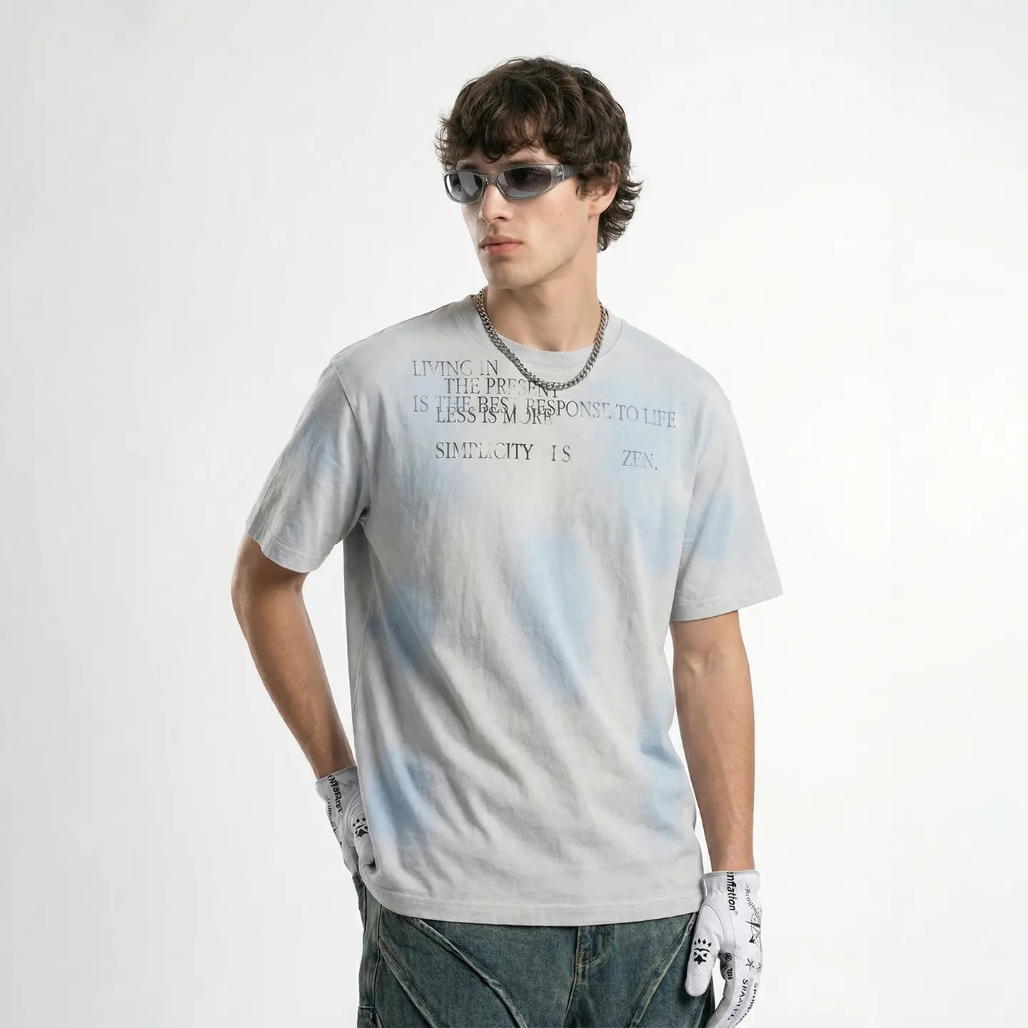 inflation Men's Tshirt with Spray-Painted Graphic Print, 100% Cotton Oversize Streetwear, Casual Loose Fit Round Neck, Shortsleeve, Menswear, Oversized, Relaxed Wear, T-Shirt Top, Street Retro, Fashion