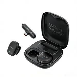 LYNXZ Wireless Lavalier Microphone for iPhone & Android, 2 Pack Mini Mic with AI Noise Reduction, 32H Charging Case, Plug & Play for Vlog, Podcast & Streaming  ：
