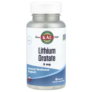 KAL Lithium Orotate, 5 mg, 60 VegCaps