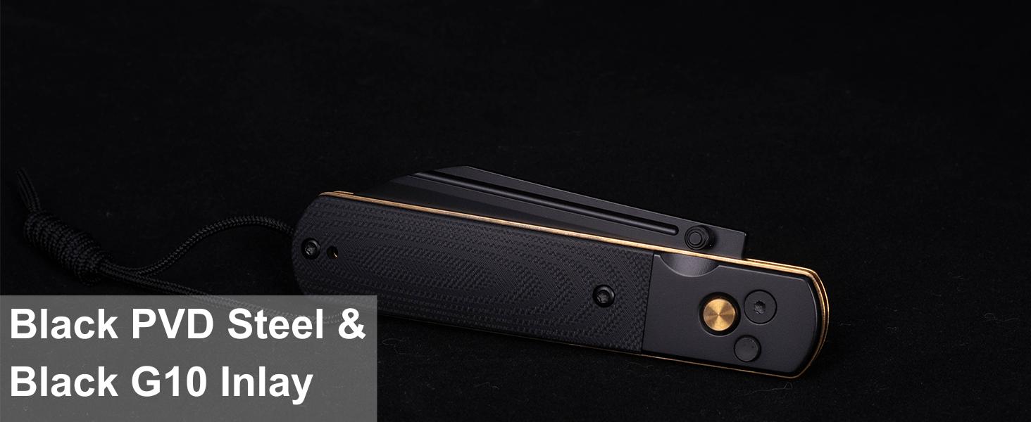 Artisan Cutlery Holm (1875P-BG) AR-RPM9 Steel Blade Black G10 Inlay Handle Folding Knives for Everyday Carry and Survival Gear Survival Equipment