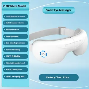 Heated Bluetooth Eye Massager, Rechargeable Electric Eye Massager, Foldable Eye Massage Tool, Three Modes Valentine's Day Top Gift Choice Eye Care Device for Men and Women Bluetooth Connectivity Adjustable Intensity Therapeutic-Grade Home Use
