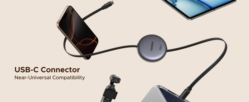 UGREEN 100W Retractable USB C Cable, Type C Cord USB C Charger Cable for iPhone 17/16/15/14, MacBook Pro/Air, Galaxy S25/S24/S23, iPad Pro/Air, Pixel 9/8, Switch, AirPods, Black, 3.3FT,TikTokShopBlackFriday ,TikTokShopHolidayHaul