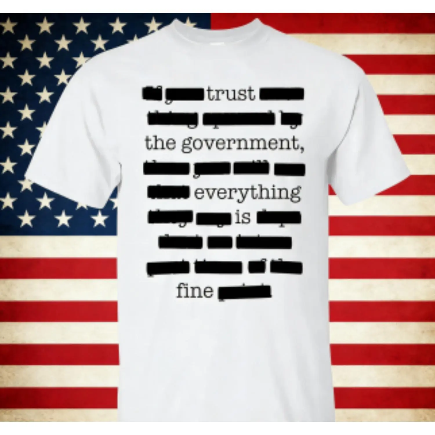 Men's "Trust Your Government" Graphic T-Shirt - Menswear Round Neck Short-Sleeve Clothes, Conspiracy Theory Streetwear Top, Soft 100% Cotton Casual Fit, S-5XL Sizes