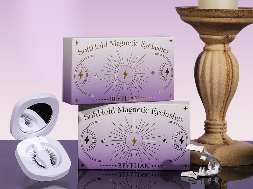 BEYELIAN Soft Magnetic Eyelashes No Glue & Eyeliner Needed Reusable Waterproof Natural Look Lashes Makeup Eyelashes Extensions Effortless Application Mix Length Gentle Removal Storage Cosmetic