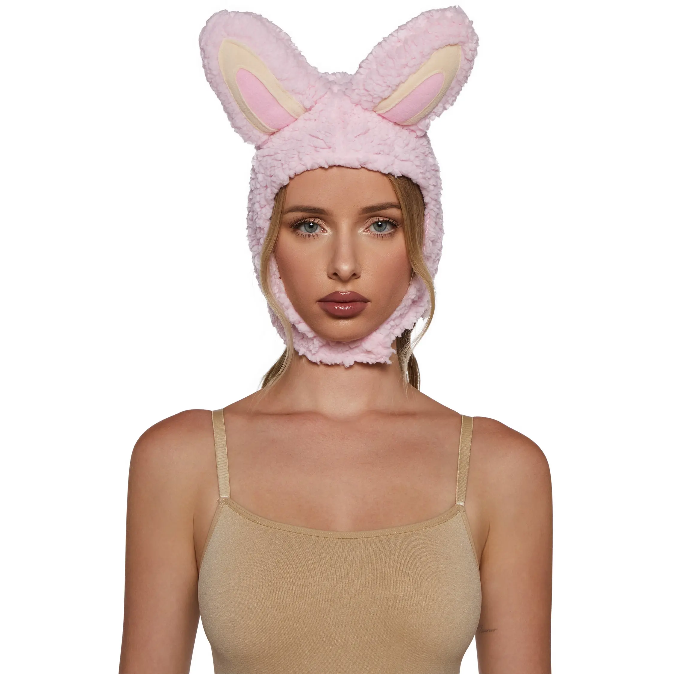 Little Monster Costume Hood - Pink
