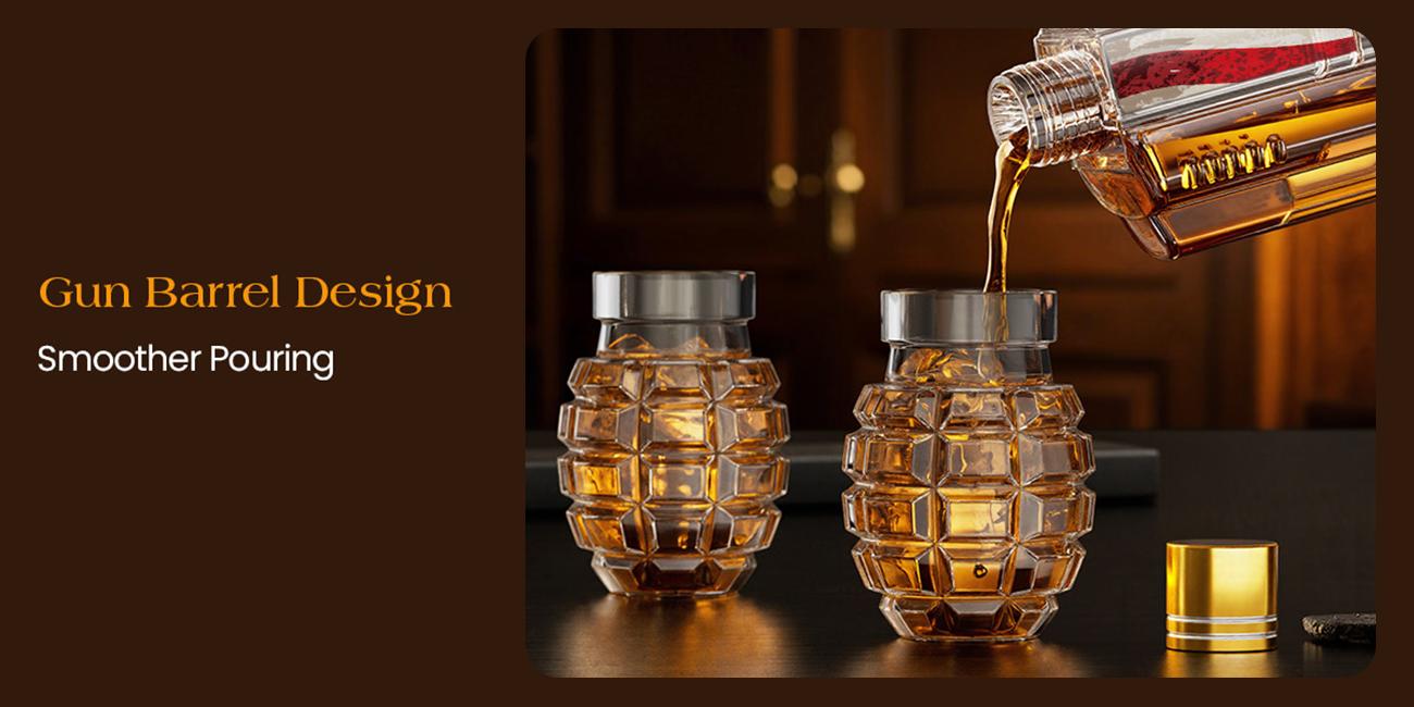 Gifts for Men Dad, Kollea Flag Whiskey Decanter Sets with Grenade Shot Glasses, Gifts Ideas for Brother, Holiday, Father, Husband, Boyfriend, Military Enthusiasts, Funny Anniversary Present Utensils Glassware Classic Decor Fathersdaygift