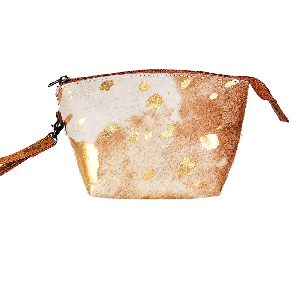 American Darling Coin Purse Bag Handcrafted from Hair-On Cowhide & Genuine Leather with Wristlet and YKK Zipper