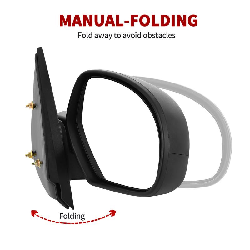 【Springtok】YITAMOTOR Right/Left Passenger Side Mirror Compatible with 08-14 Silverado Sierra 2500 3500, 07-13 Silverado Sierra 1500, Manual Folding Black 【Springtok】YITAMOTOR Right/Left Passenger Side Mirror Compatible with 08-14 Silverado Sierra 2500 3500, 07-13 Silverado Sierra 1500, Manual Folding Black