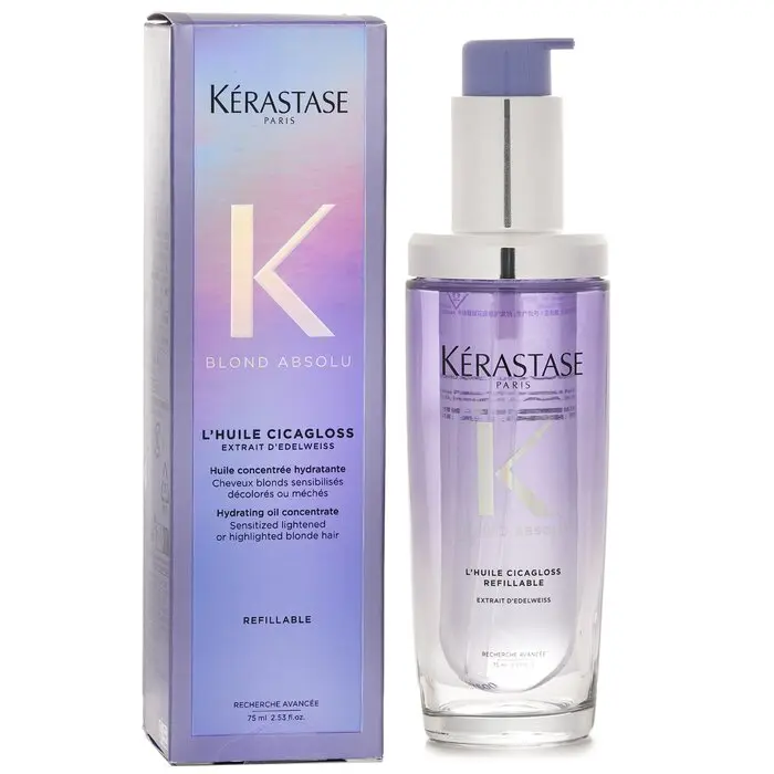 Kerastase Blond Absolu Hydrating Oil Concentrate 75ml - Blonde Haircare Treatment for Hydrated Hair, Repair & Lightening Support