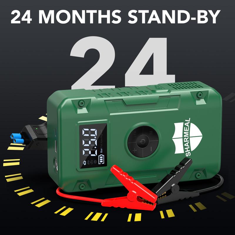 6000A Portable Car Jump Starter with Air Compressor 12VBattery Jump Starter Booster for 10 Gas and up to 9.0LDiesel Vehicles