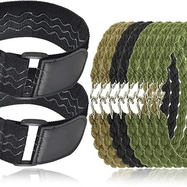 10PCS Boot Blousers Military, 2PC-Upgraded Boot Blousing Straps Nylon Widen & Strenthen Hook & Loop; 8PC-Boot Bands Elastic Straps Cowboy Boots