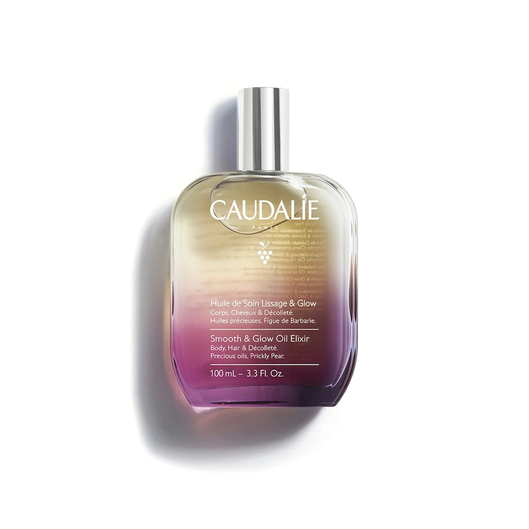 Caudalie Smooth & Glow Body Elixir, Grape Oil Body Care Moisturizer Cosmetic, Lightweight, Scent, Argan, Aroma, Blend, Fragrance