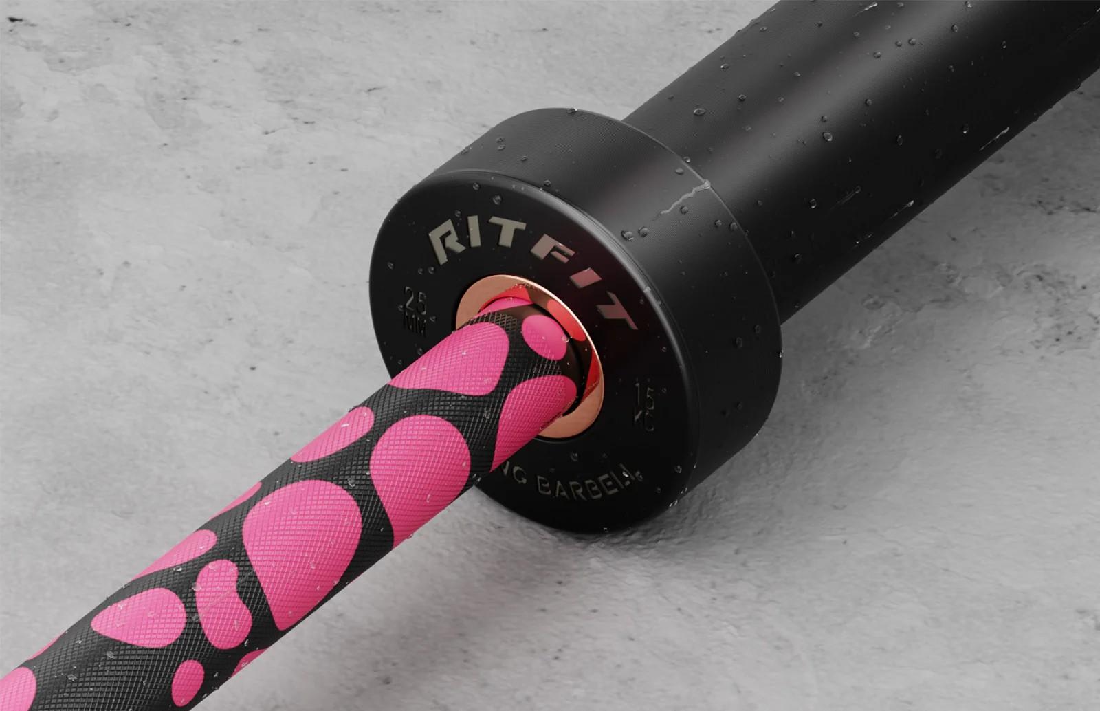 RitFit 15kg Pink Leopard Olympic Training Barbell