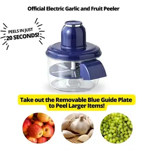 ECMIKK 2 in 1 Electric Peeler Machine - Official Automatic Peeler with Removable Guide Plate to Peel Larger Items - Ideal for Garlic and Grapes- Rechargeable Rotary Peeling Machine - Arthritis Kitchen Aid - Kitchen Utensils Kitchen Gadget Peeling