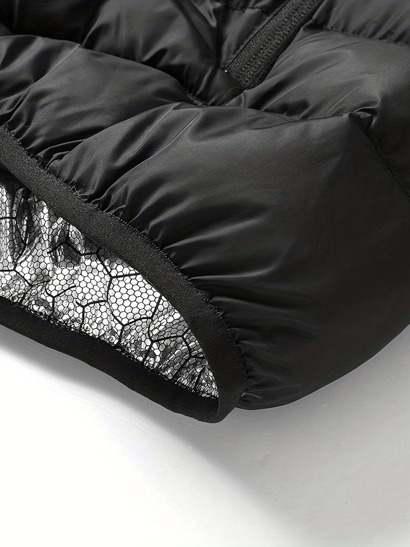 Men's Lightweight Heated Jacket - USB Powered, Quilted Winter Coat with Adjustable Temperature Control, Zip-Up Hood Design, Long Sleeve, Outdoor Insulation (Batteries Not Included), Winter Jacket