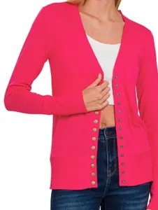 "All Jazz" Cardigan in Viva Magenta