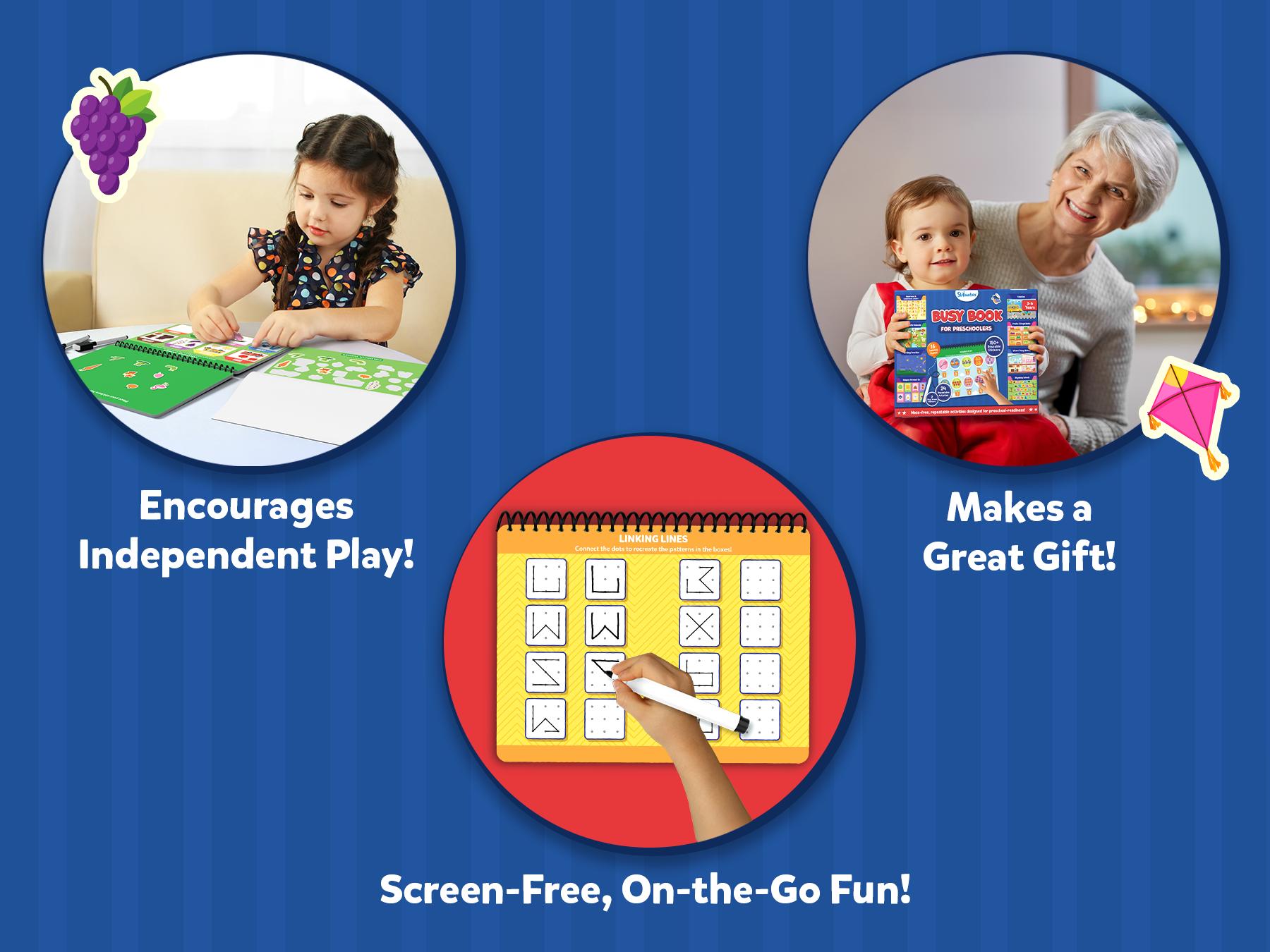 Skillmatics Preschool Busy Books Language Toys, Montessori Busy Board, Educational Learning Flash Cards, Sensory Toys, Creative Learning & Fun Activities, Gift for Toddlers for Ages 3, 4, 5, 6