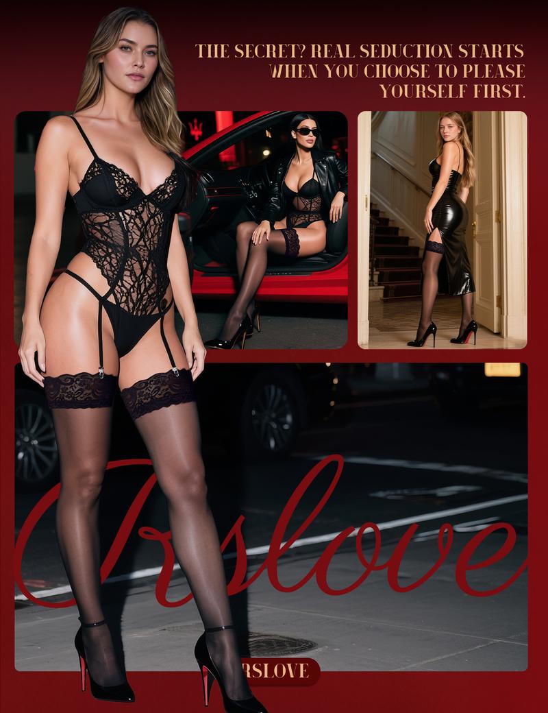 RSLOVE Valentine's Day Silky Sheer Thigh High Stockings with Anti-Slip Lace Top - Elegant "Filter-Leg" Hosiery for Date Night & Office Wear RSLOVE Valentine's Day Silky Sheer Thigh High Stockings with Anti-Slip Lace Top - Elegant "Filter-Leg" Hosiery for Date Night & Office Wear