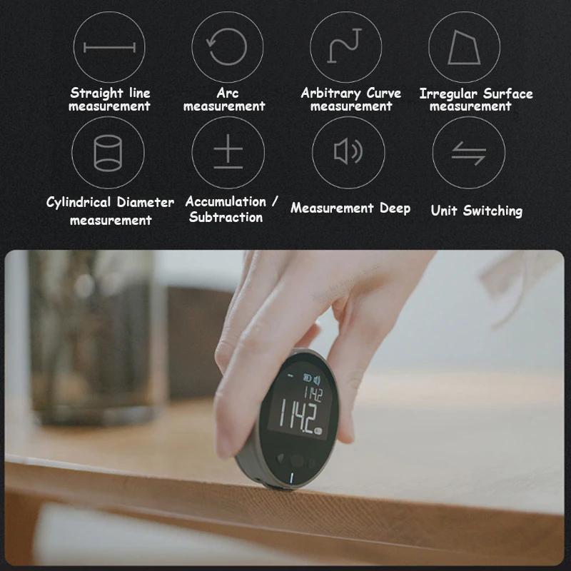 Electronic Ruler Rechargeable 8 Functions Rangefinder HD LCD Screen Long Standbuy Multifunction Ruler Tool