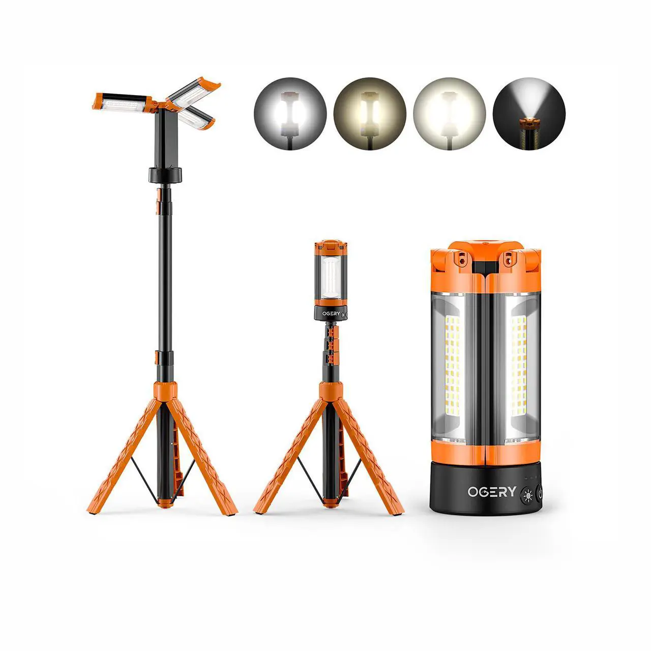 OGERY 10000/18000mAh Camping Light with  Remote Control & Power Bank - Rechargeable 2200 Lumens Dimmable Work Light, Emergency Light & Detachable Tripod (1.75-6.5 Ft) for Outdoor, Hiking, Home & Emergency summerwins,back to school,back to school haul
