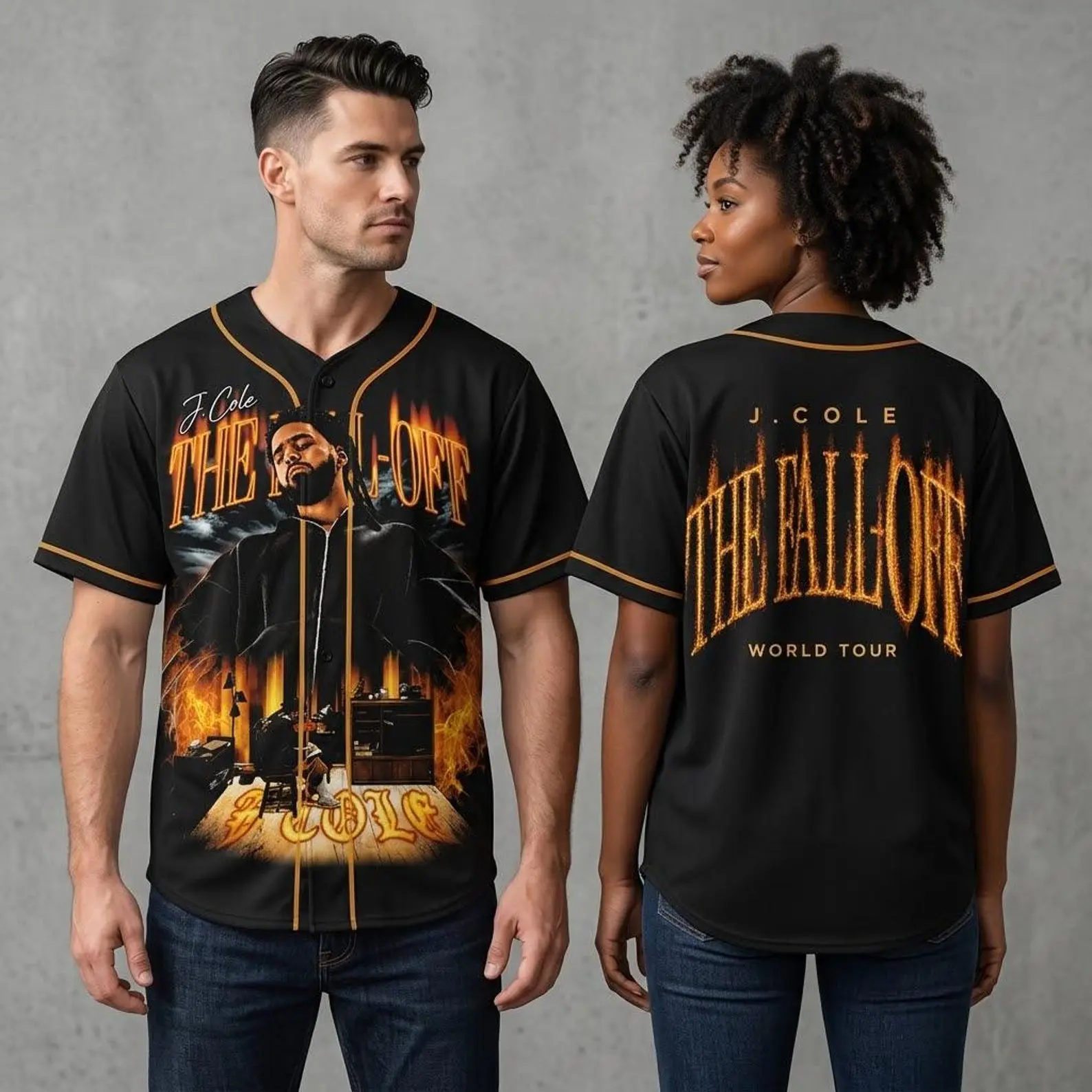 J. Cole The Fall-Off Tour 2026 Baseball Jersey, Disc 29 Disc 39 Hip-Hop Shirt, Rap Concert Merch, Music Tour Outfit
