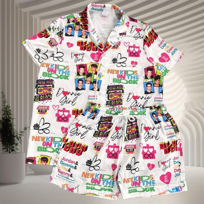 NKOTBb Version 2 Pajamas Set, 90s Boybands Fan Pajamas, Casual Comfy Long Sleeve Loungewear Nightwear For Men Women Gift, Valentine's Day Gift Ideas | 280126.C04065.ID02