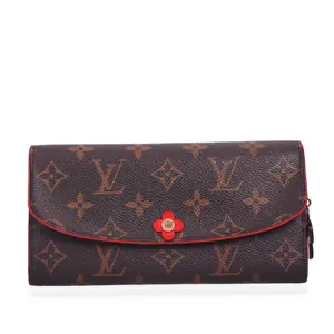 Pre-owned Louis Vuitton Coated Canvas Wallet Emilie Brown Monogram 12570088