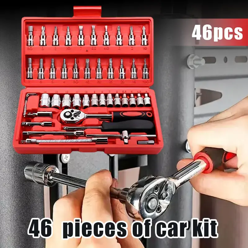 46PCS Waterproof Hard Carry Case Bag, Tool Case with Pre-cut Sponge Storage Box, Safety Protector Organizer, Hardware Toolbox, Home Repair Toolbox, Durable Toolbox, Tool Storage Container