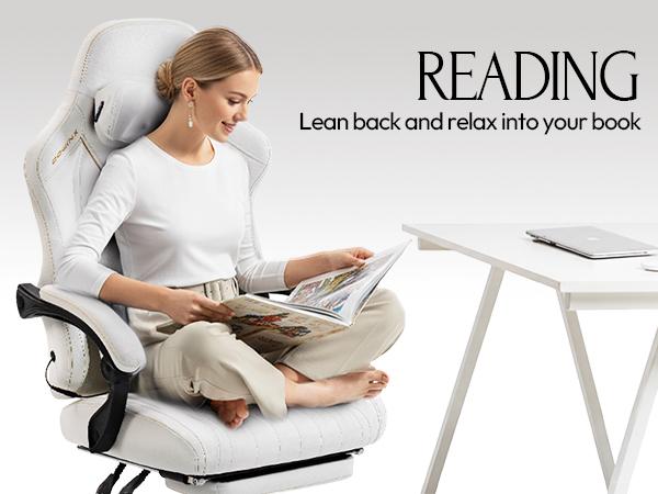 Dowinx Ergonomic Video Gaming Chair with 3D Kneading Massage Headrest, High Back PU Leather Office Chair for Heavy Duty, Reclining Computer Chair with Lumbar Cushion Dowinx Ergonomic Video Gaming Chair with 3D Kneading Massage Headrest, High Back PU Leather Office Chair for Heavy Duty, Reclining Computer Chair with Lumbar Cushion