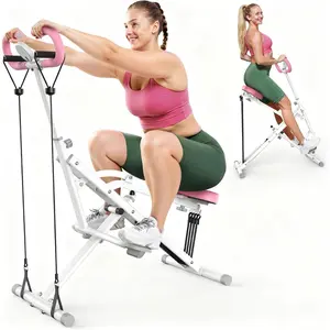 Deep Squat Machine, Deep Squat Assistive Rowing Machine, Suitable for Hips and Thighs, Foldable Fitness Equipment with Four Adjustable Resistance Levels, Suitable for Home Use, Full Body Workout Machine